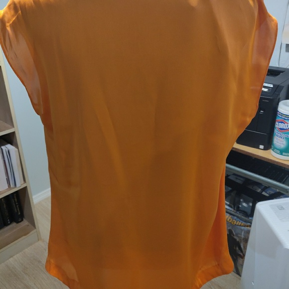 Michael Kors Orange Cowl Neck Sleeveless Blouse - Picture 2 of 7